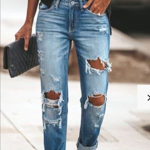 Vici- Crawford distressed denim